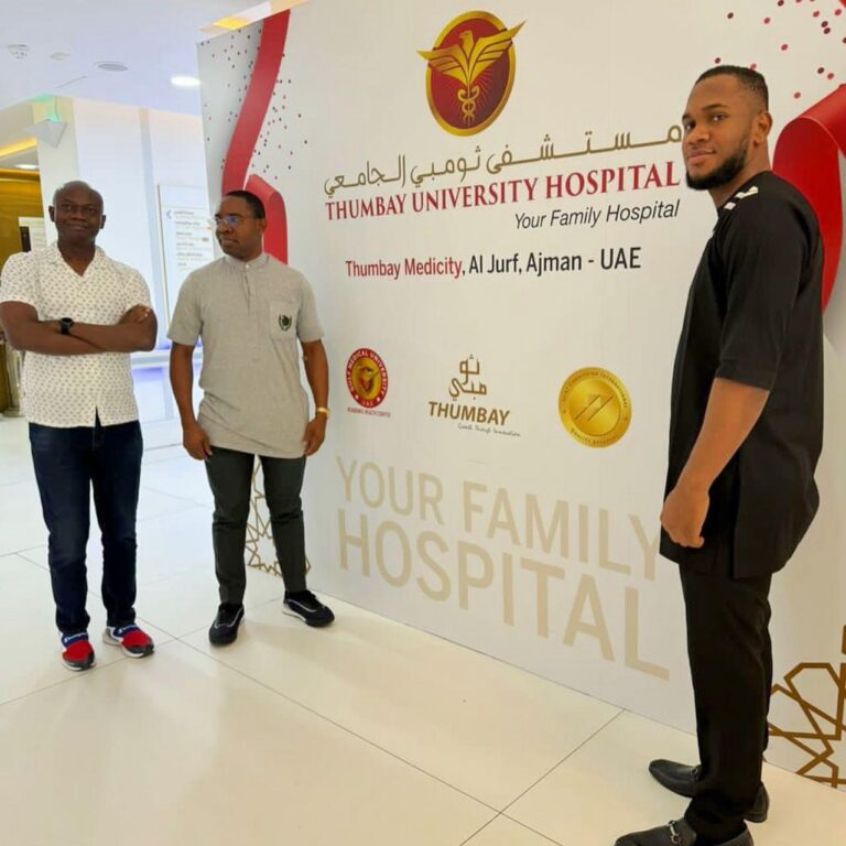 Everest Okpara at Thumbay University Hospital, Dubai, UAE